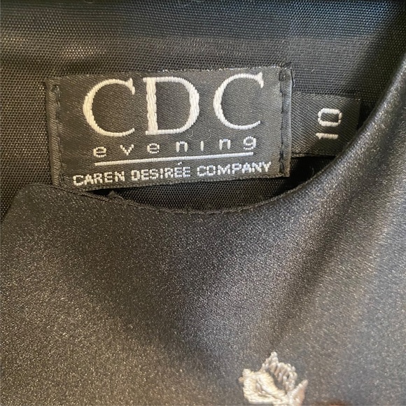 Vintage Caren Désirée Satin Mini Dress 90’s Embroidered Size 10 - Picture 6 of 12